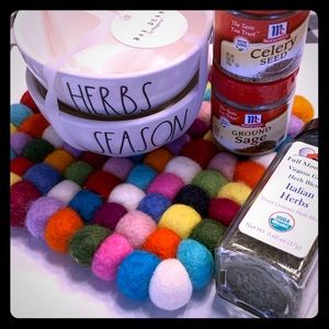 Rae Dunn sm. cooking ingredient bowls-herbs season